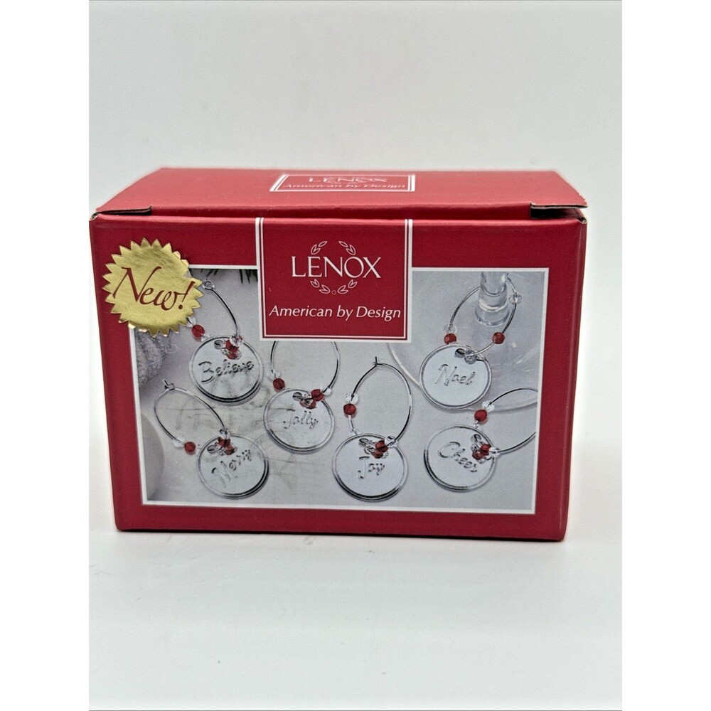 Lenox Bar or Wine Bottle Charms Holiday Jewel Set of 6 #865915 New in box